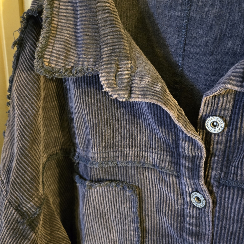 Umgee Stone Wash Blackish Purple Corduroy Jacket - Picture 2 of 7